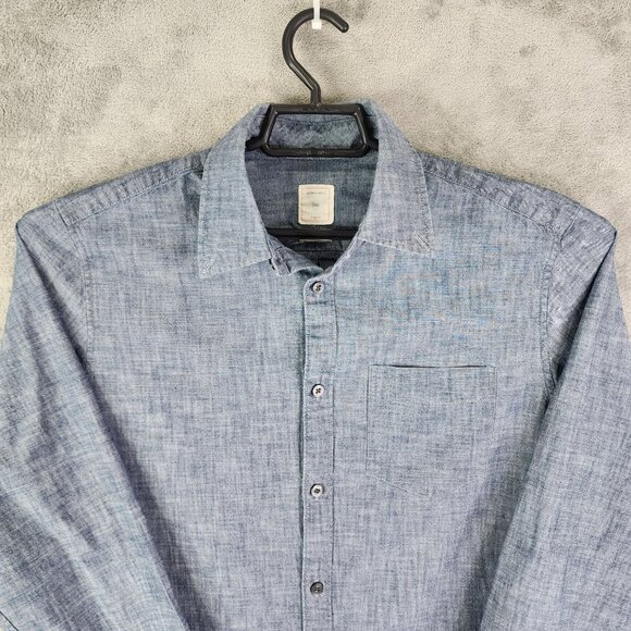 Mens Gap Dress Shirt Heather Blue Long Sleeve Button-Down Size M - Picture 4 of 10